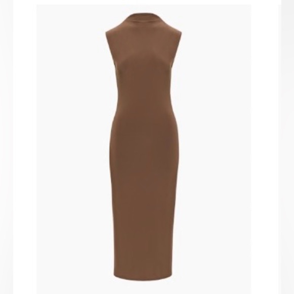 ARITZIA WILFRED MOCK NECK MIDI SLEEVELESS DRESS